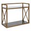 Elegant Gold and Black Glass Dual-Tier Wall Shelf, 20.3" x 21.1"