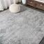 Luxurious Light Gray 8' Square Synthetic Easy-Care Rug