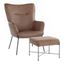 Espresso Faux Leather Industrial Lounge Chair with Metal Legs