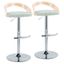 Set of 2 Green Adjustable Swivel Barstools with Wood Back