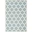 Blue and Ivory Hand-Tufted Wool Geometric Area Rug 4' x 6'