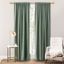 Green Room-Darkening Polyester Pleated Curtain Panel with Rod Pocket and Back Tab