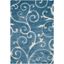 Light Blue and Cream Shag Synthetic Area Rug 5'3" x 7'6"