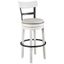 Industrial Cream White Swivel Barstool with Metal & Wood Accents