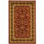 Red and Black Synthetic Traditional 4' x 6' Area Rug