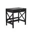 Black Pinewood and MDF Corner Writing Desk with Drawer