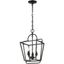 Matte Black 3-Light Metal Pendant Light