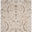 Ivory and Beige Floral Shag Square Area Rug