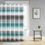 Aqua and Grey Watercolor Stripe Shower Curtain with Liner