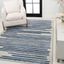 Khalil Cream and Navy Synthetic Stripe 3' x 5' Area Rug