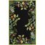 Hand-Knotted Chelsea Floral Round Wool Rug in Black/Green