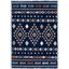 Navy and Multicolor Geometric Wool Area Rug, 4' x 6'