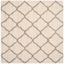 Ivory Beige High Pile Shag Square Area Rug