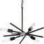 Astra Matte Black Steel 6-Light Sputnik Chandelier