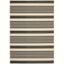 Black and Bone Striped 5' x 7' Synthetic Area Rug