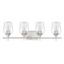 Satin Nickel 4-Light Vanity Fixture with Clear Glass Shades