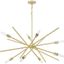 Satin Brass Sputnik 8-Light Modern Chandelier