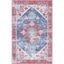 Reversible Red Synthetic Easy-Care Rectangular Area Rug