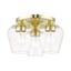 Willow Satin Brass 3-Light Flush Mount with Clear Glass