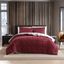 Twin Red Microfiber Reversible Comforter and Sham Set