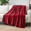 Wine Red Plush Fleece Throw Blanket for Sofa Couch