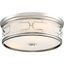 Elegant Polished Nickel 16" LED Drum Flush Mount with Opal Glass