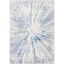 Amelia Round Grey and Blue Abstract Synthetic Rug