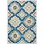 Handmade Blue Medallion Wool 4' x 6' Area Rug