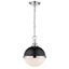 Peyton Matte Black and Chrome Mini Globe Pendant Light