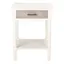 Farmhouse Chic Distressed White and Greige Wood Accent Table with Storage