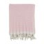 Pink Faux Mohair Herringbone Fringed Throw Blanket