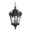 Textured Black 3-Light Outdoor Hanging Pendant with Clear Glass