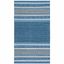 Coastal Charm Hand-Woven Blue Stripe Cotton Area Rug - 2'6" x 4'