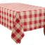 Red and Beige Stitched Plaid Cotton-Polyester Tablecloth