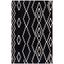 Hand-Stitched Geometric Black Cowhide 4' x 6' Area Rug