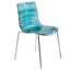 Astor High Transparent Blue Metal Side Chair with Water-Drop Design