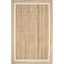 Coastal Cottage Off-White Braided Jute Area Rug, 4x6 Feet