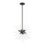 Uptown Black Sputnik 6-Light Chandelier with Acid Etched Rods