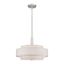 Brushed Nickel 4-Light Drum Pendant with Oatmeal Shade