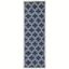 Navy and Ivory Hand-Knotted Synthetic 27" Reversible Runner Rug