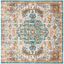 Handmade Grey and Light Blue Square Synthetic Area Rug