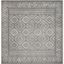 Gray Square Hand-Knotted Easy-Care Synthetic Area Rug, 5'x5'