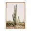 Sunrise Cactus Landscape Canvas Print with Natural Frame