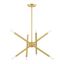 Satin Brass Sputnik 8-Light Chandelier with Asymmetrical Design
