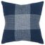 20" Indigo and White Plaid Cotton Throw Pillow