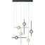 Barletta Gold and Black 6-Light LED Chandelier with Clear Glass Shades