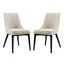 Elegant Beige Upholstered Wood Side Chair Set