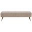 Salome 60'' Gray Velvet Transitional Bench with Brass Finish Legs