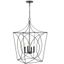 Tracy 18" Matte Black Contemporary Caged Pendant Light