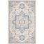 Ivory and Blue Hand-Tufted Wool Rectangular Rug, 5' x 8'